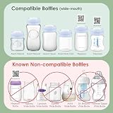 Maymom Screw Lids Aka Travel Caps with Rewritable Sealing Disc Compatible with Avent Bottle, Maymom Wide Mouth Bottles; Cap Replace Avent Natural Bottle Sealing Ring and Sealing Disc, 6pcs. (Blue)