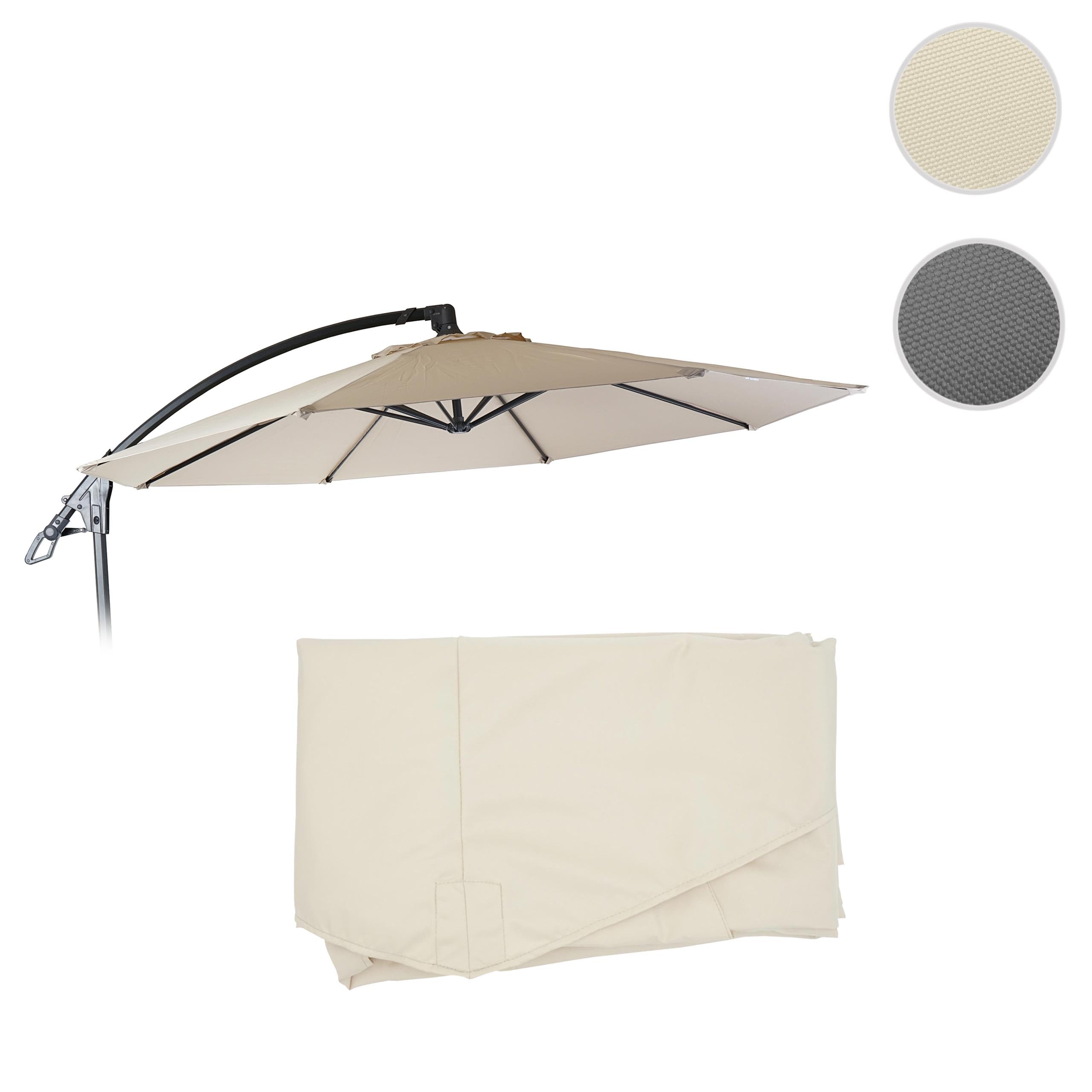 Mendler Zamienny pokrowiec na parasol przeciwsłoneczny Deluxe HWC-D14, okrągły pokrowiec na parasol przeciwsłoneczny Ø 3 m - kremowy bez flapy