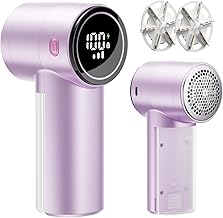 Fabric Shaver, Rechargeable Lint Shaver with Digital Display, 3-Speeds Sweater Shaver with 6-Leaf Blades, Electric Portable Lint Remover to Remove Pilling for Clothes, Furniture, Couch, Blanket