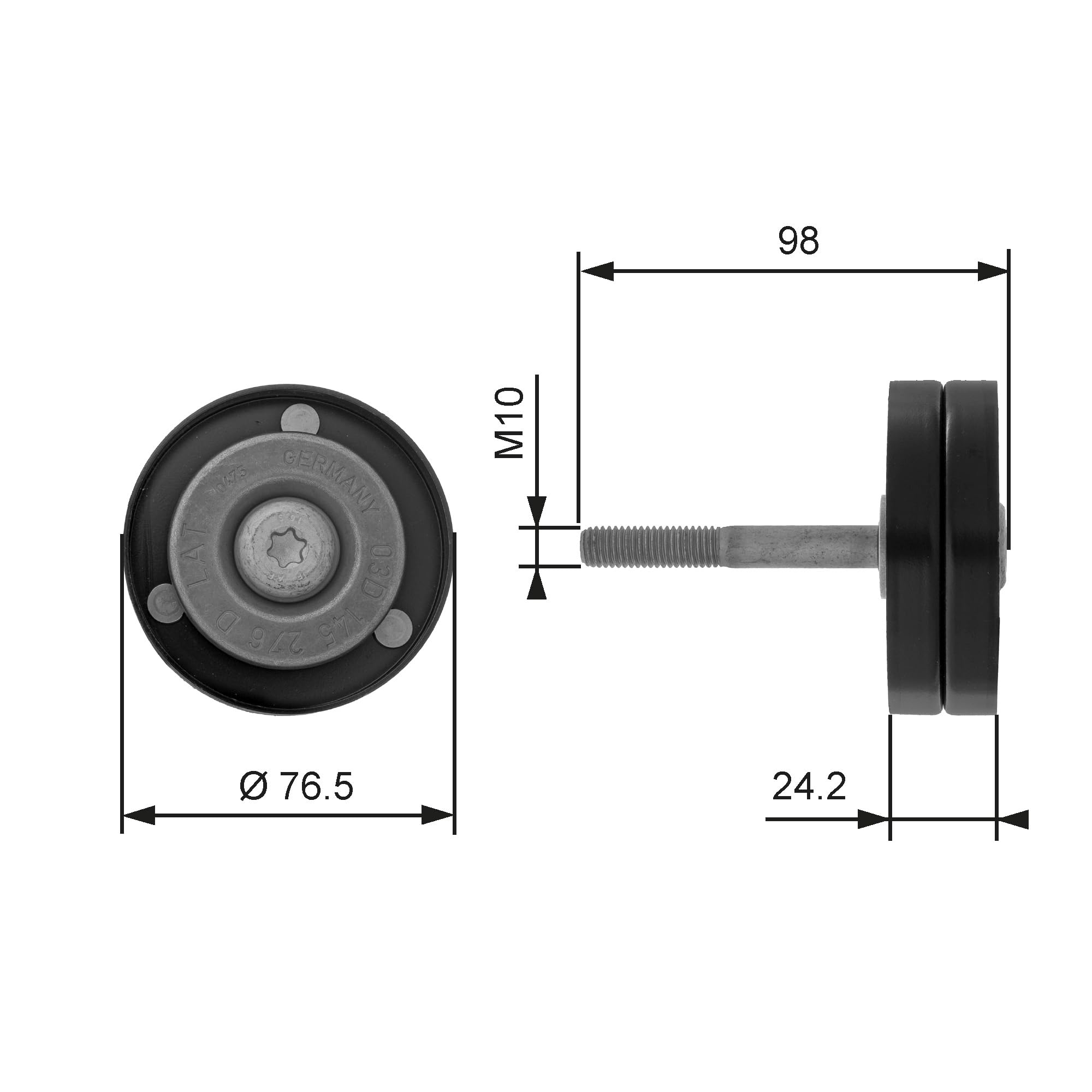 GATES Juego de correas trapeciales poli V K076PK1873 Caucho Compatible con VW Polo V Hatchback 6R1, 6C1 Polo IV Hatchback 9N, 9A, SKODA Fabia II Combi 545 Fabia II Hatchback 542, SEAT