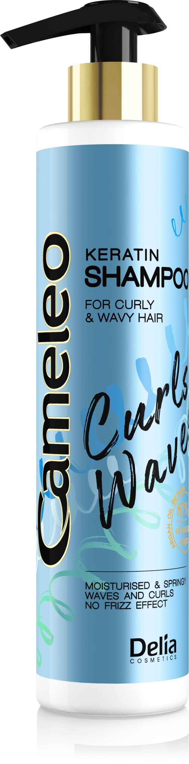 Cameleo - Waves & Curls - Shampoo - Keratin Hair Care Line for Curly and Wavy Hair - Keratin - Smooth and Bouncy Curls and Waves - Moisturizes, Regenerates - Smoothes - 250ml