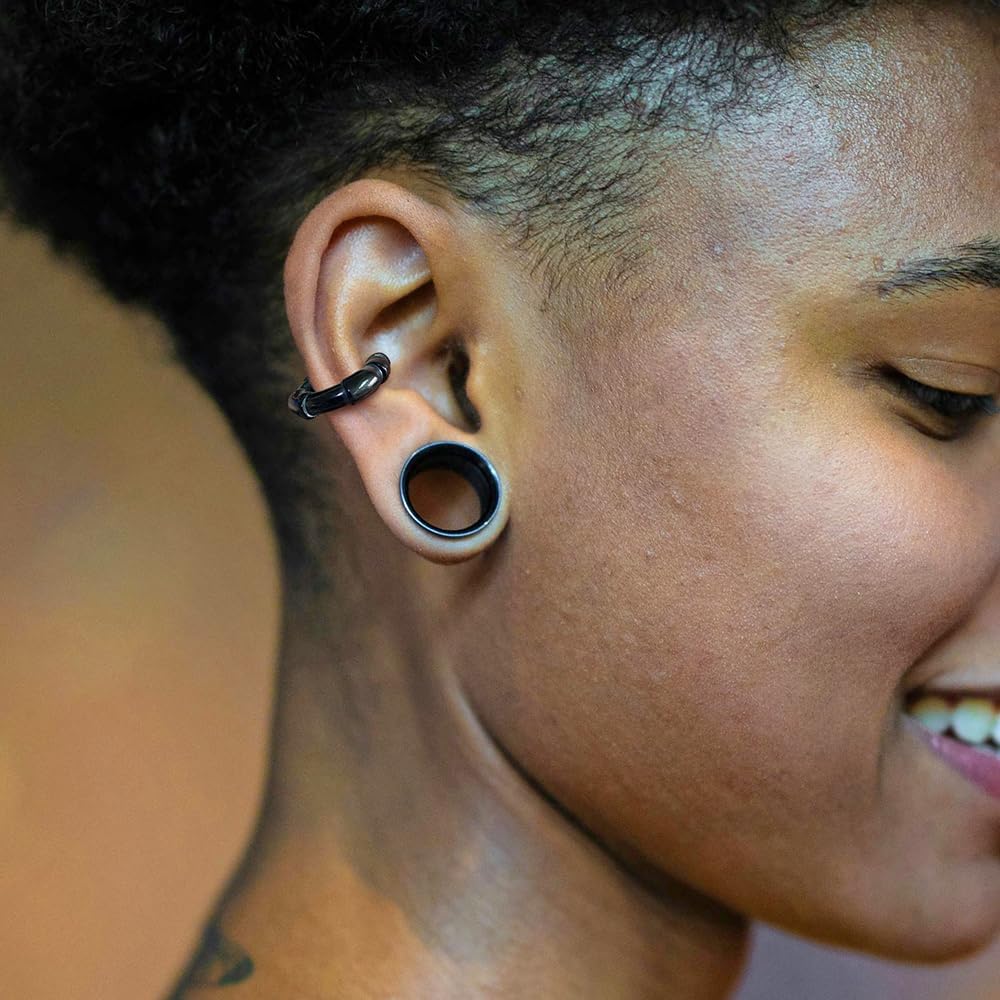 2Pcs Surgical Stainless Steel 316L Chunky Non-Piercing Ear Cuffs for Women & Men - Hypoallergenic, Durable & Industrial Mechanical Chic Ear Cartilage Wraps for Daily Wear