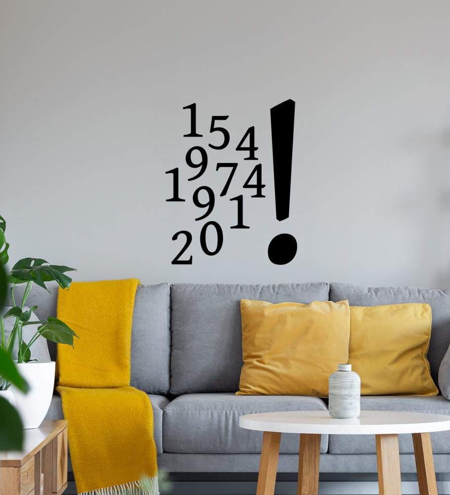 Shirt84.de - Adesivo da parete con numeri di calcio del mondo, 45 x 57 cm