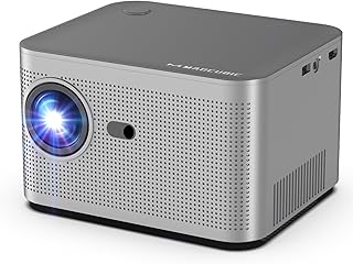 Projetor 4K Suporte 1080P Full HD Native, Smart Projetor Android 11 5G Wifi 6 Bluetooth 5.0, Auto Correcção Trapezóide Outdoor Portatil Projetor 350 ANSI 12000 Lumens, Vídeo Projetor para Telefónico