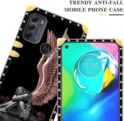 Miniatura 3 de DAIZAG Funda compatible con Moto G Power 2022, diseño retro de alas de ángel para niña, elegante decoración dorada, funda protectora suave