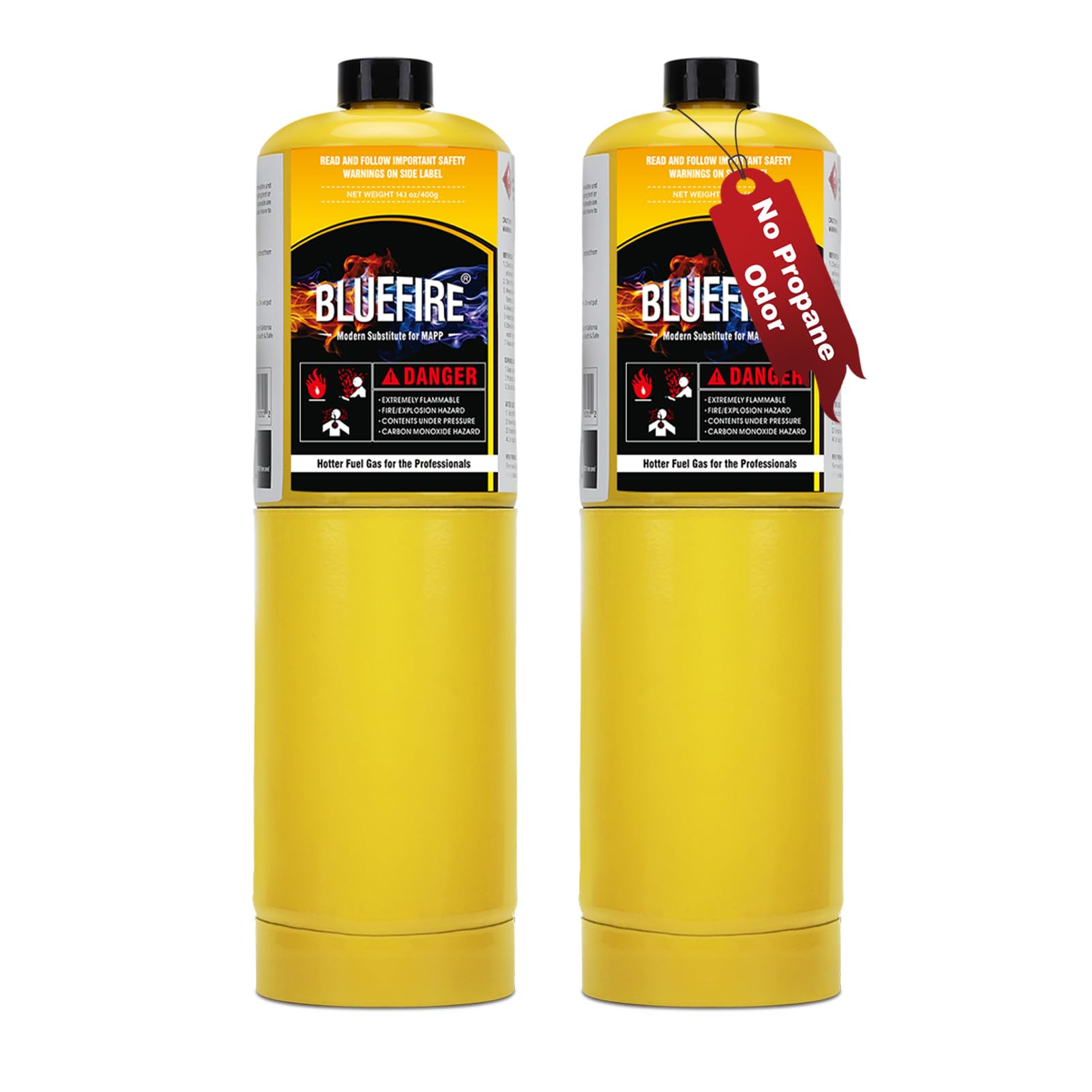 BLUEFIRE MAP MAPP Gas Torch Style Cylinder 14.1 oz 99.9% High Purity Propylene Equal To MAP-PRO Hotter than Propane Cooking MAP Gas to Broil Sous for