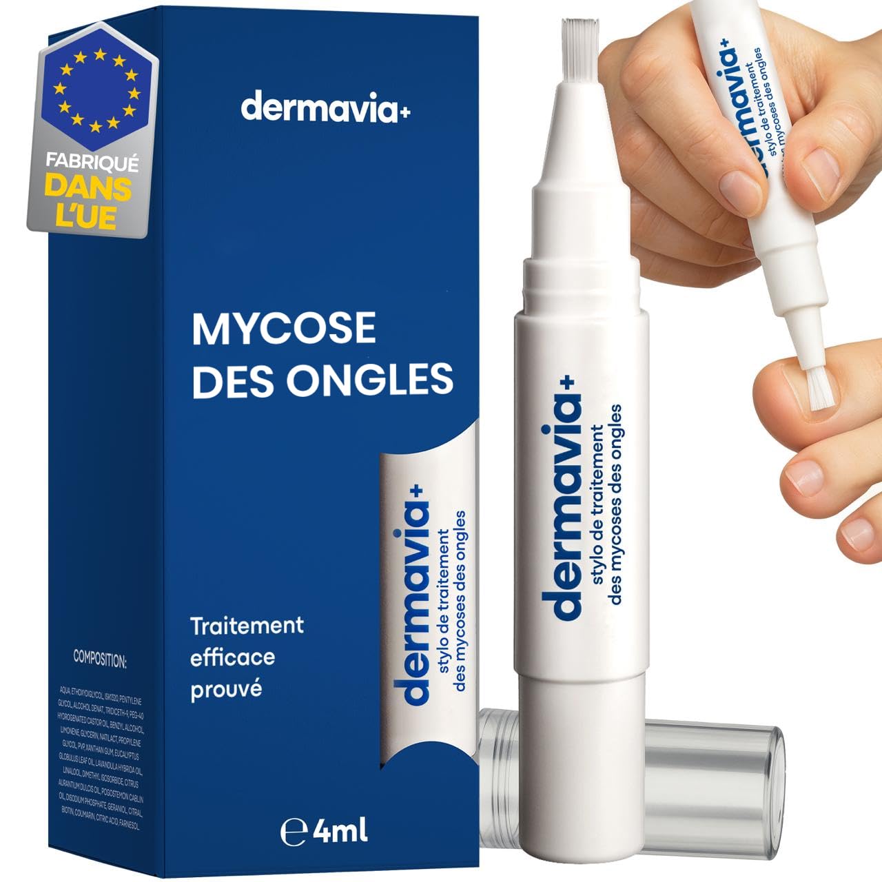 Traitement contre les mycoses des ongles – Traite le pied d’athlète la teigne et les démangeaisons – Stylo Torsion 4 ml – Convient aux diabétiques – Traitement cliniquement prouvé – Facile à utiliser
