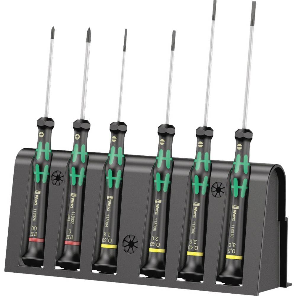 Wera Elektronikçi Tornavida Seti 2035/6 A + Raf, 6 Parça, 05118150001