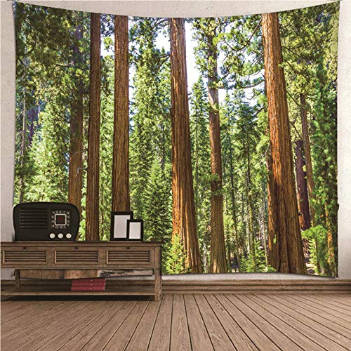 Tapiz de pared de bosque para salón KnSam: naturaleza verde en tu decoración de 150x150cm