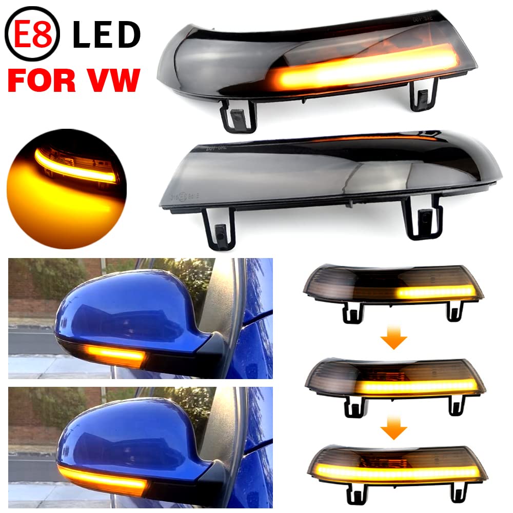 2 pz Dinamico Sequenziale Lampeggiatore Compatibile con GOLF 5 GTI plus MK5 Je-tta Pas-sat B6 B5.5 Va-riante EOS Sha-ran LED Side Mirror Segnale di Girata Assemblea