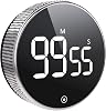 Timers, Kitchen Timer for Kids, Digital Countdown Magnetic Egg Timer for Cooking, with Constant Light Function for classrooms, Quiet for Children and Teachers...Black
