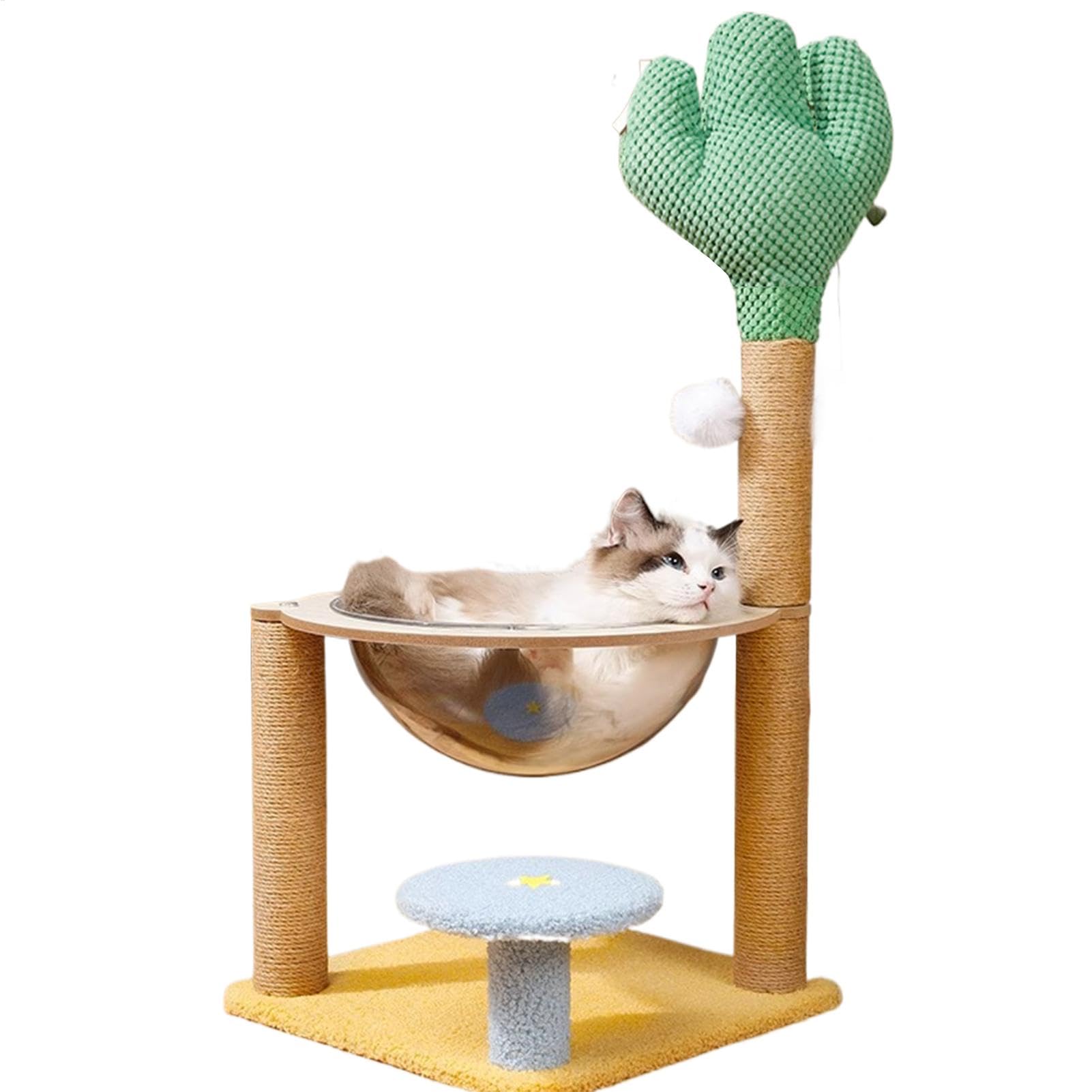 Niche pour chat avec poteaux d'escalade et griffoir vertical de 83 cm
