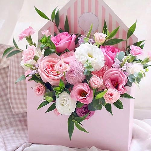 Miniatura 5 de BBJ WRAPS Caja de papel de envoltura de flores, cajas de embalaje de ramo de floristería para suministros de arreglos florales, 5 unidades, 7.9 x