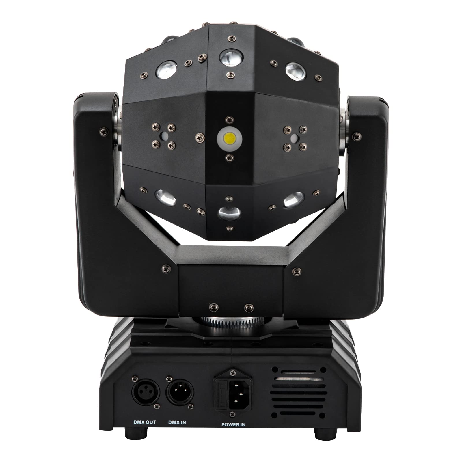Moving Head,120W 3-in-1 bewegliche Kopfstufenlicht,16-energiesparende LED-Beads, 360° drehbarer,LED-Anzeige,Sound aktiviert, Auto und DMX 512,Bühnenbeleuchtung