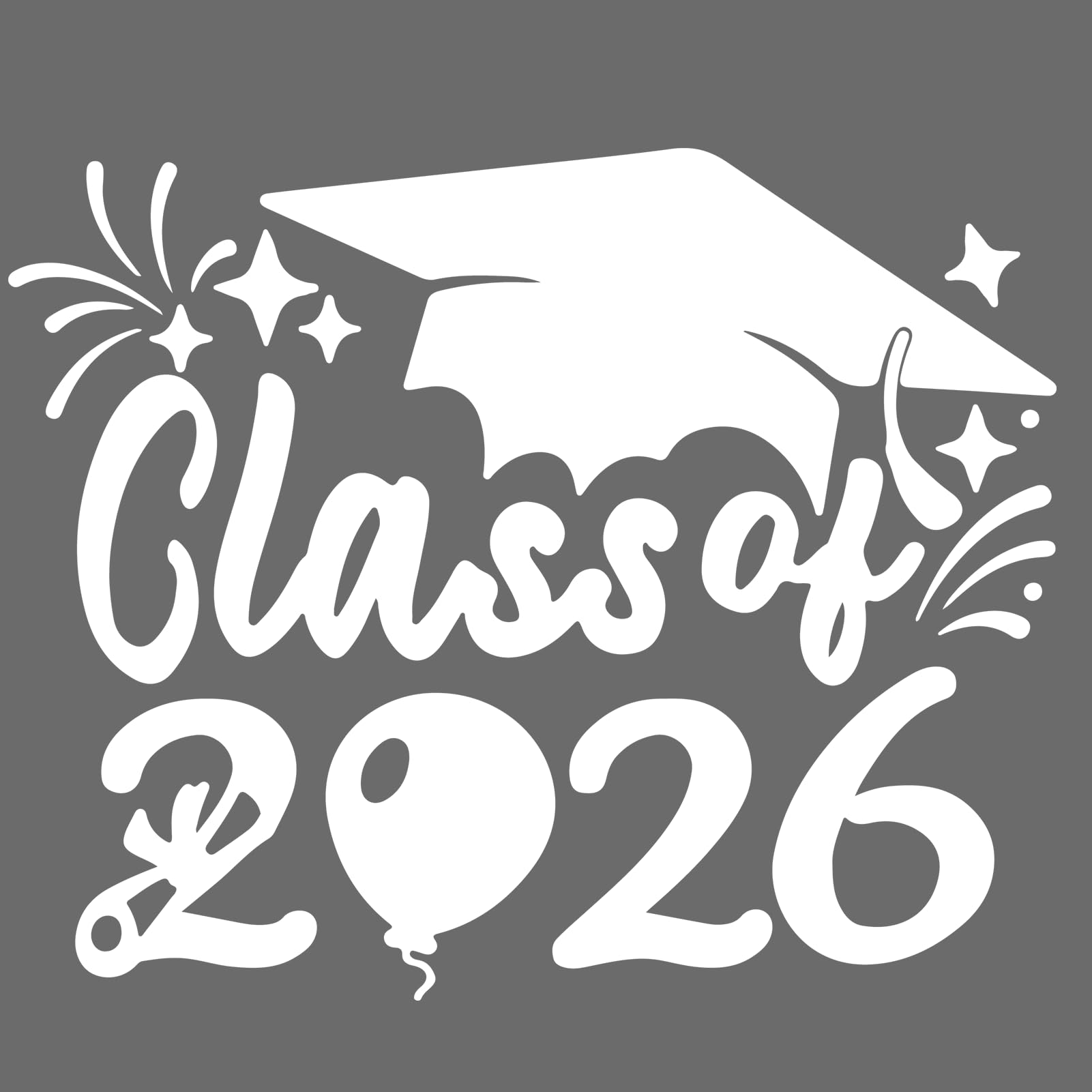 2× Class of 2026 Car Sticker &amp; Graduation Hat Sticker Removable Graduate Decal Car Stick 8"x 7.1" Waterproof Vinyl Decals Arts &amp; Crafts for Graduation Party Decorations (White)