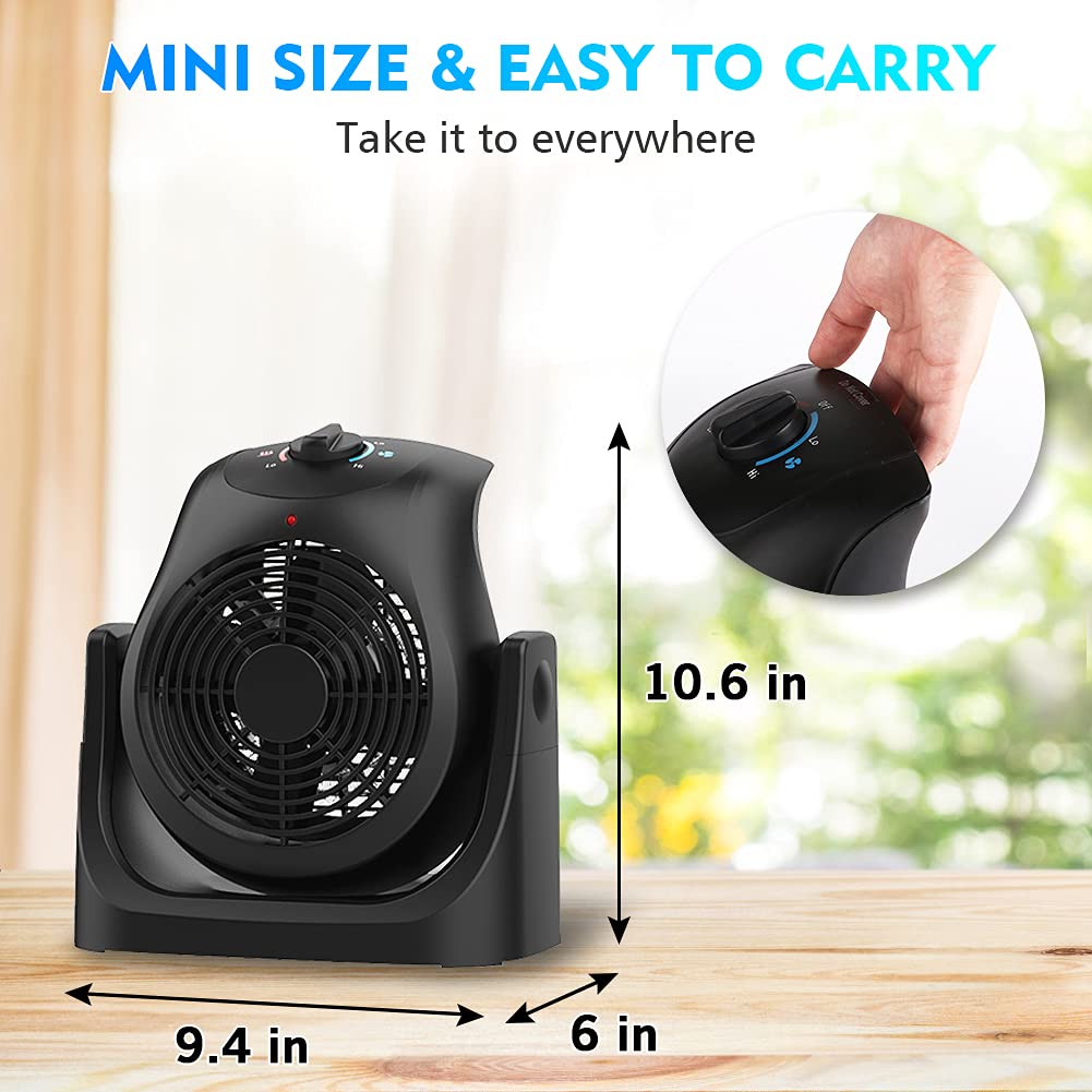 LifePlus 2 in 1 Heater Fan Combo, Portable Cooling Desk Fan, Air