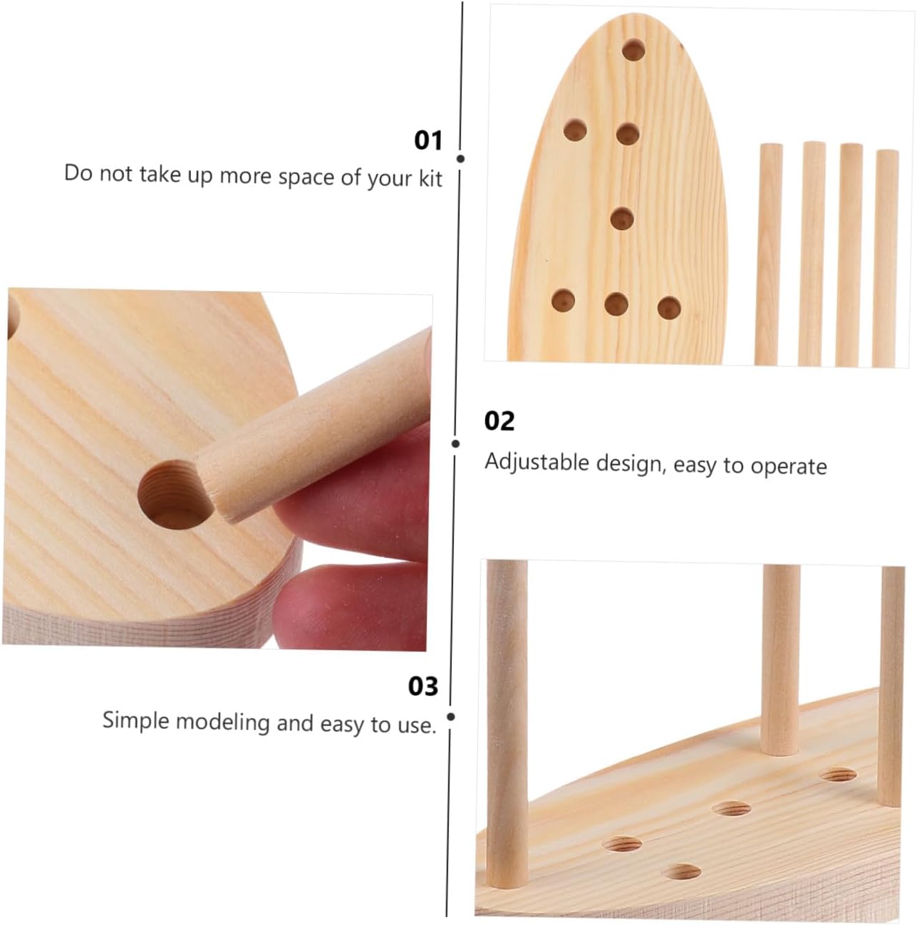 TOPPERFUN 1pc Wooden Bowknot Maker Tool for Wreath Crafting Design Base for for Parties and Decorations