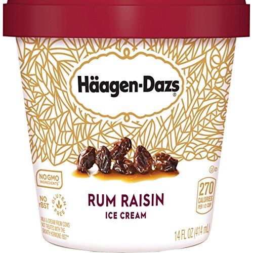 Haagen-Dazs, Rum Raisin Ice Cream, 14 fl oz (Frozen)