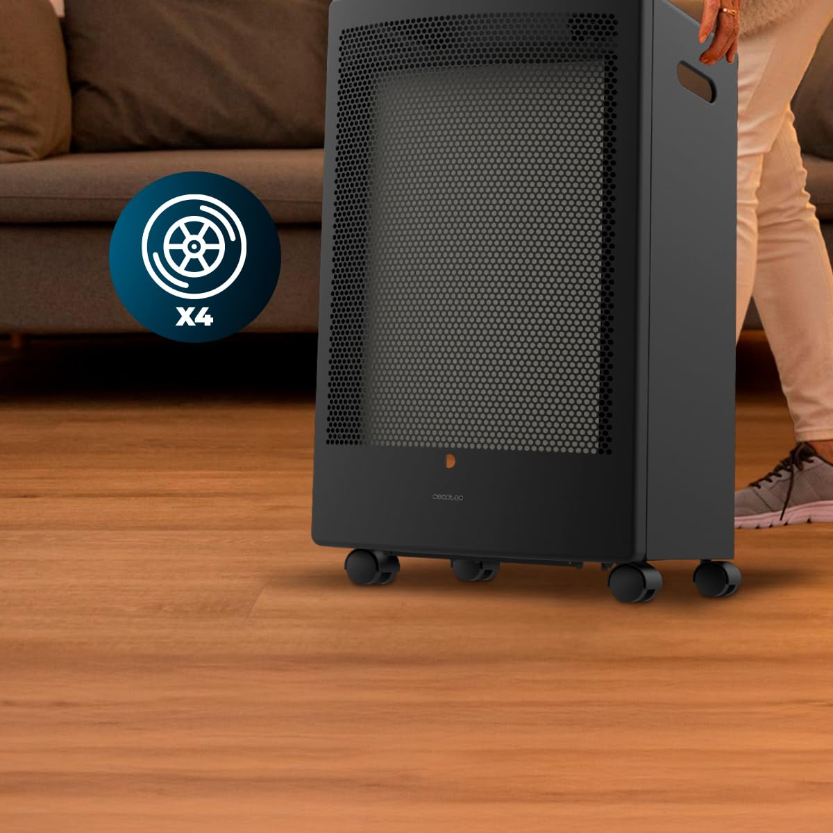 Cecotec Stufa a Gas Readywarm 5300 Catalytic 3000 W di Potenza in 2 Livelli | Tecnología Catalítica, Triplo Sistema Sicurezza, Compatibile con Bombole Gas Capacità 13kg, Maniglie, 4 Ruote, Calore Rapido