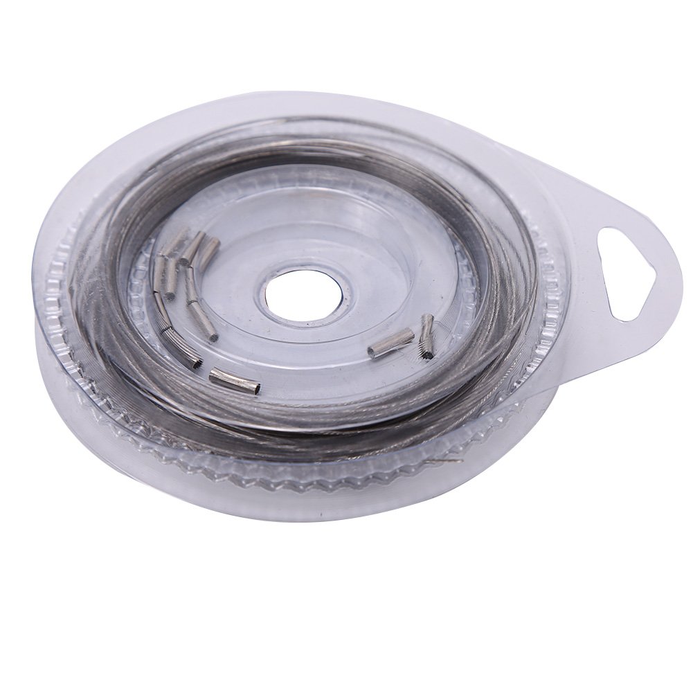 WGFOIP 10m 7 Strands Steel Wire, High Strength, Smooth and Soft, Convenient to Tie The Hook, Covered with Plastic for Big Mouth Fish (30 lbs)
