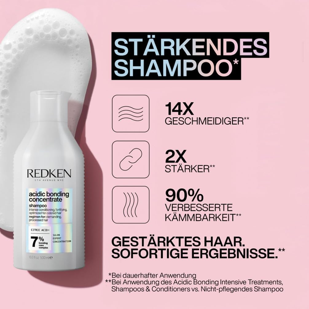 Redken XL Pflegeset für Schutz vor Farbverlust, Konzentrierte All-In-One Formel, Für mehr Glanz und Geschmeidigkeit, Acidic Bonding Concentrate Shampoo 500 ml & Conditioner 500 ml