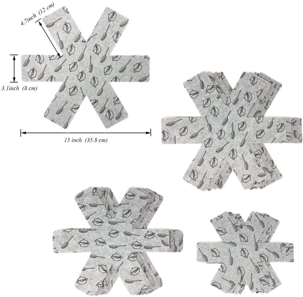 Set of 12 Divider Pads Pot and Pan Protectors Keep Kitchenware of Scratches or Marring When Stacking or Nesting Cookware Accessories: Home & Kitchen