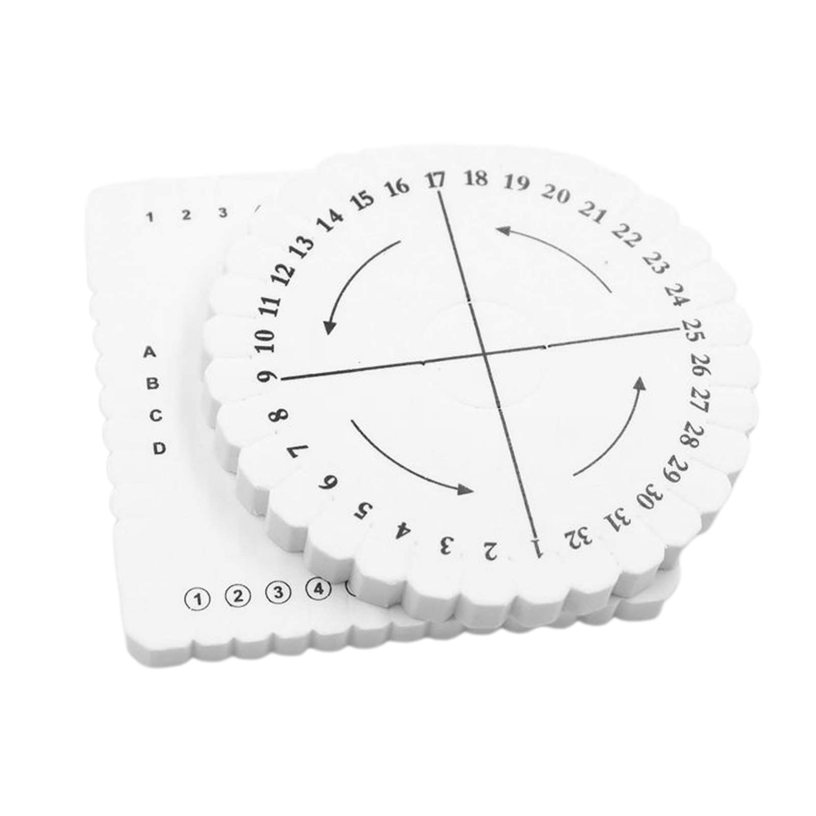 2x Round Square Kumihimo Beading Cord Disc/Disk Braiding Plate Braided Craft