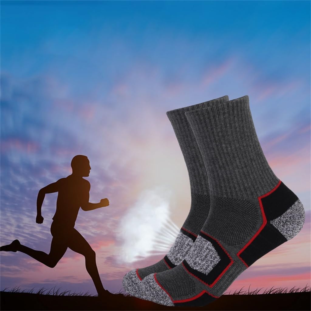 Medium Length Sports Socks With Thickened Towel Bottom For Mountain Climbing And Hiking To Absorb Sweat