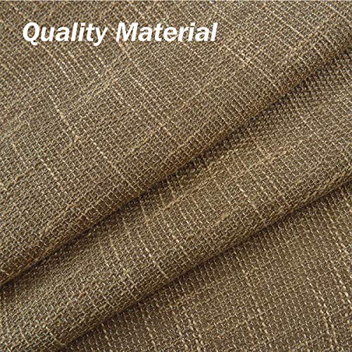 Valea Home NARF5_02465 Burlap Tier Curtains For Kitchen Rustic Tan Rod Pocket Curtains thumb #4