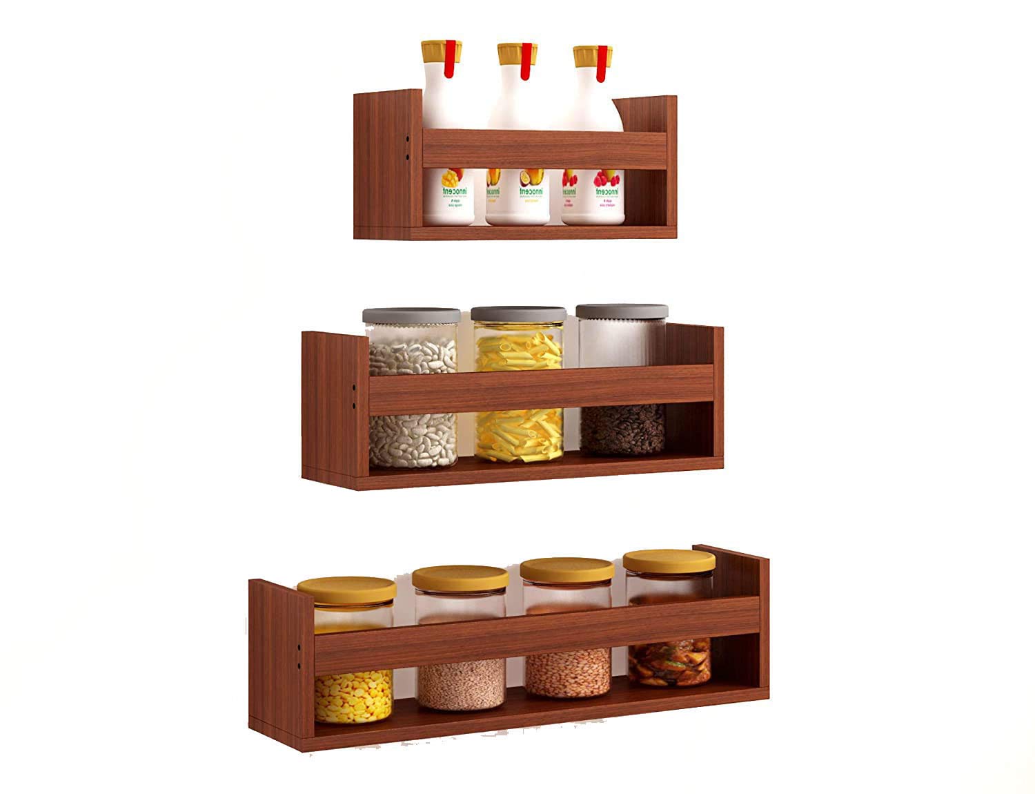 Anikaa Fery Engineered Wooden Wall Mounted Shelves/Kitchen Storage