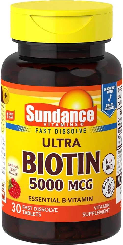 Sundance Vitamins Ultra Biotin 5000 mcg - 30 Tablets, Pack of 3