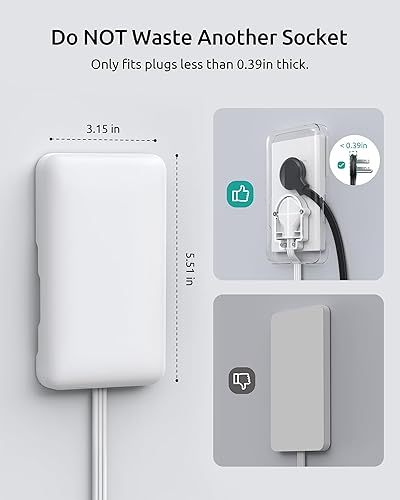 Miniatura 8 de Cable de extensión corto de 3 pies, enchufe plano NUTICT con 8 tomas de corriente y 3 puertos USB-C y 1 puerto USB-A, 13A1625W, protector de