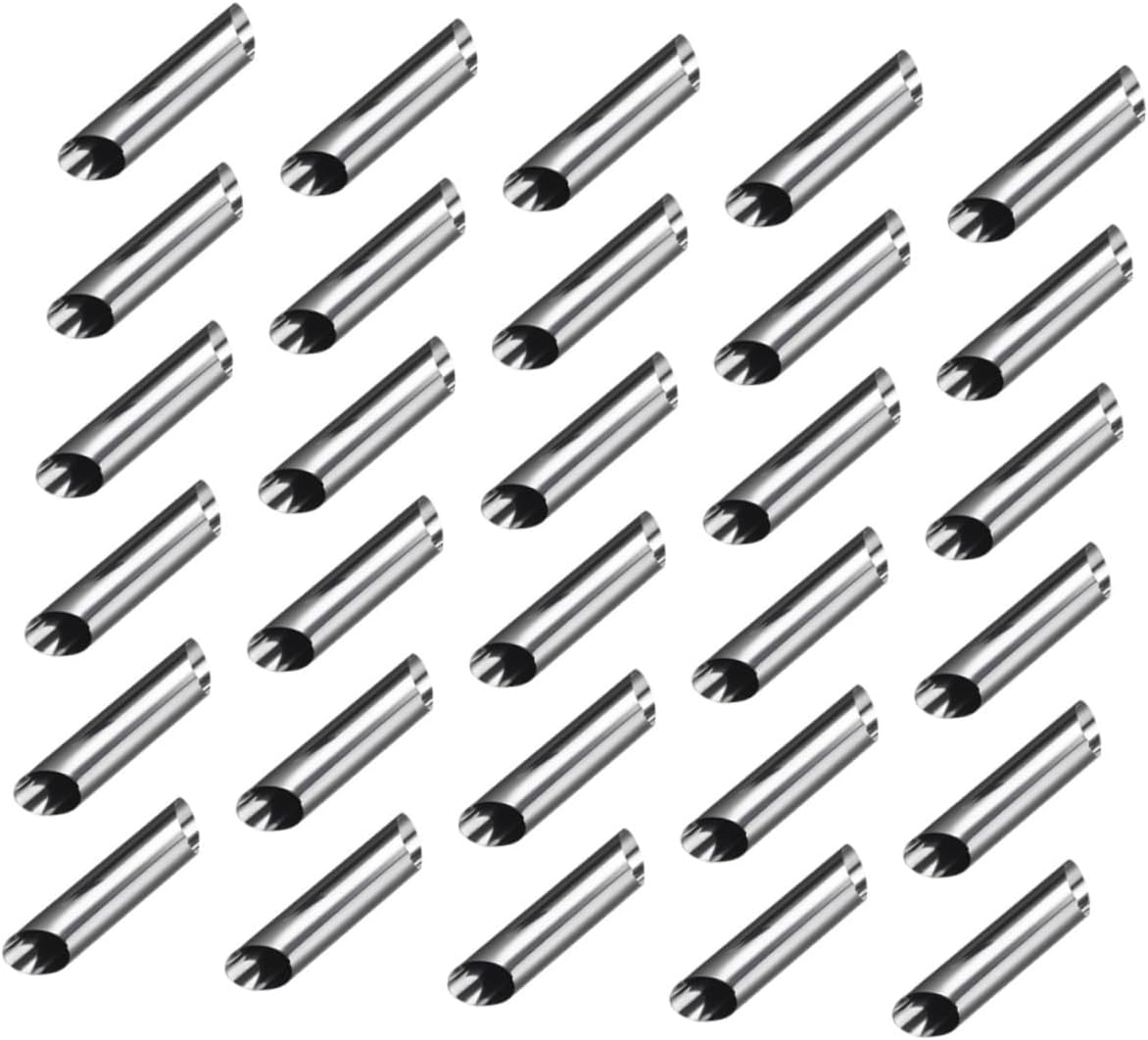 PRETYZOOM 30Pcs Stainless Steel Croissant Molds Set Non-Stick Cream Horn Baking Tubes for Pastry and Baking Sturdy Metal Croissant Horns for Bakeries and Home Use