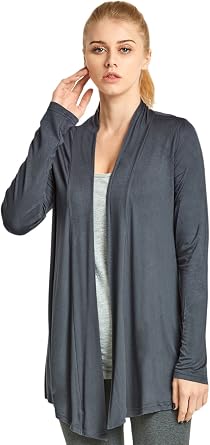 Cardigan - Womens Classic Chic Rayon Fabric Cardigan Sweater for Layering All Season Open Drape Cute Comfortable and Durable