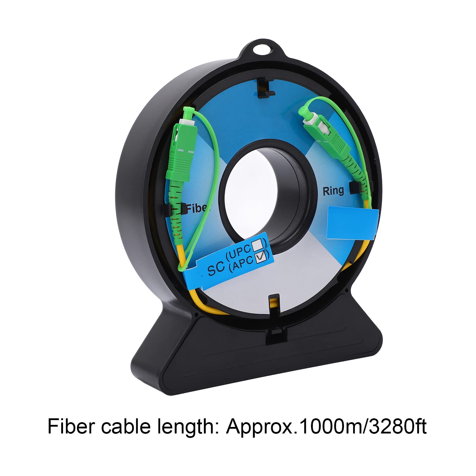 Hyuduo Cable de Extensión de Prueba de Fibra óptica, Cable de Extensión de Prueba de Fibra Monomodo ABS 1000 M SC a SC 80 Ns Caja de Carrete de Pulso para Técnicos de Pruebas OTDR