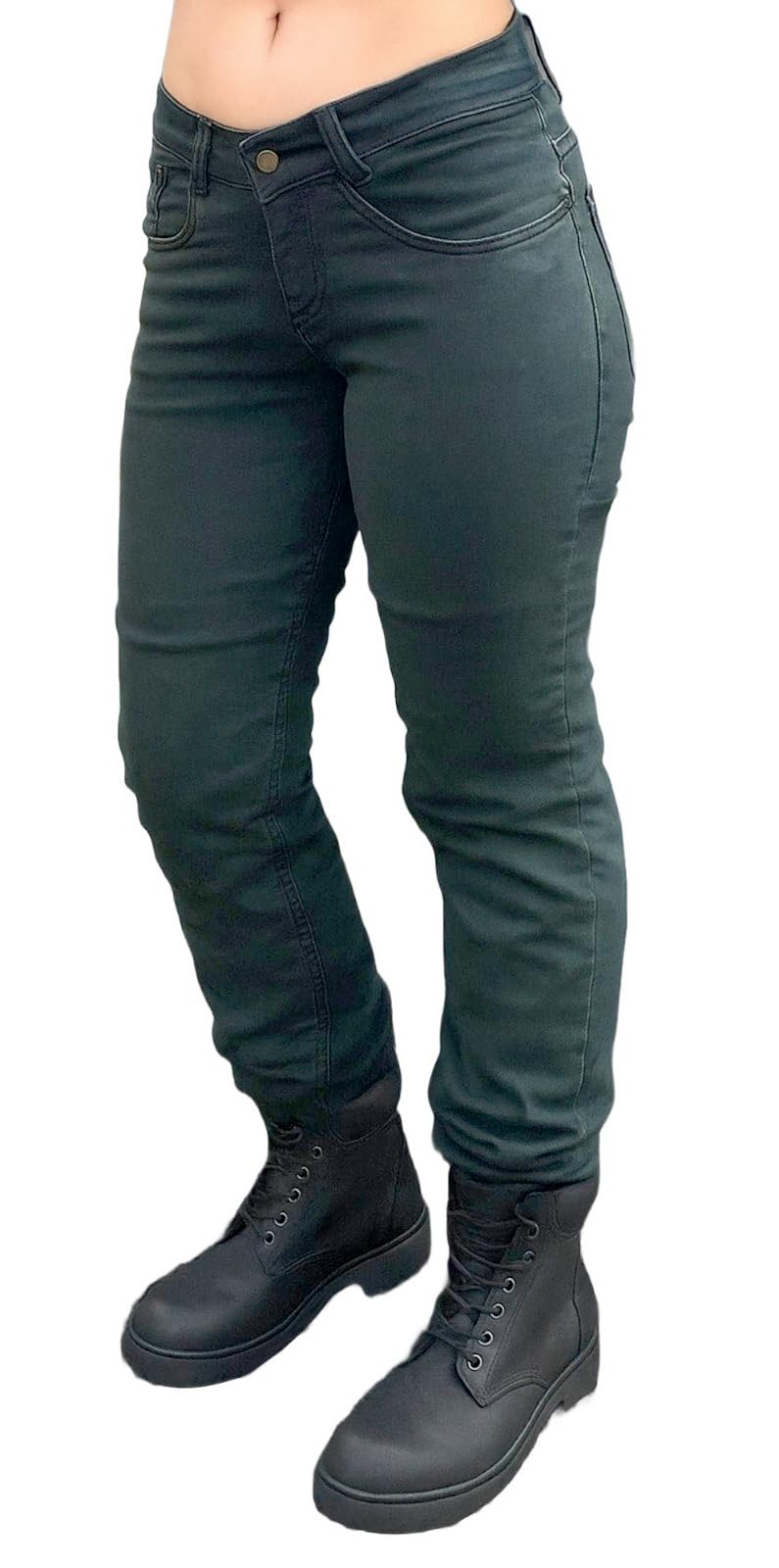 New Ladies Stretch Kevlar Lined Protective Motorcycle Jeans with Removable CE 1621-1 Armour