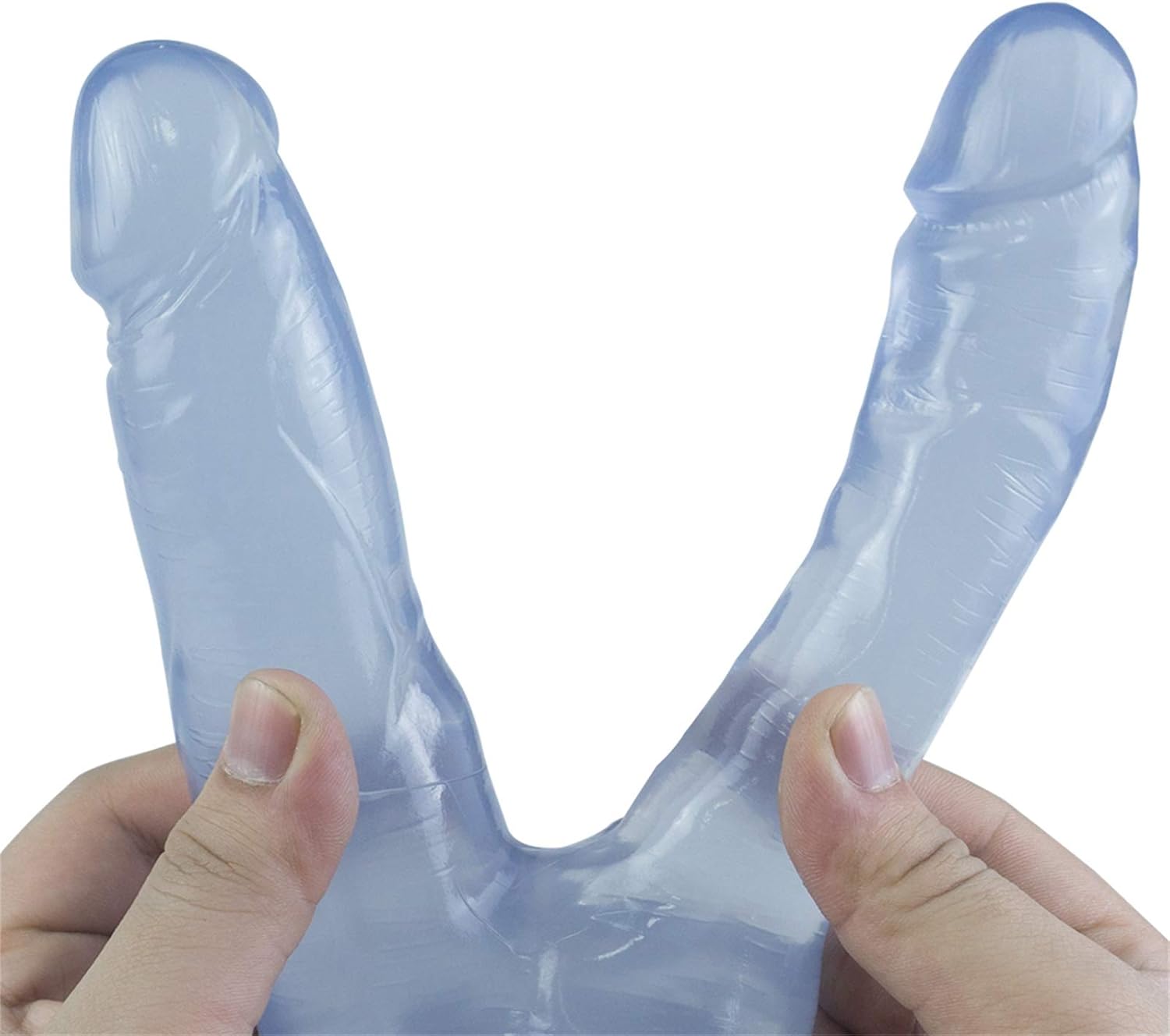 Double Dildo with Powerful Suction Cup Realistic Dildos Anal Dildo Real Penis Replica Real Dong Sex Toy Adult Toys(Blue)
