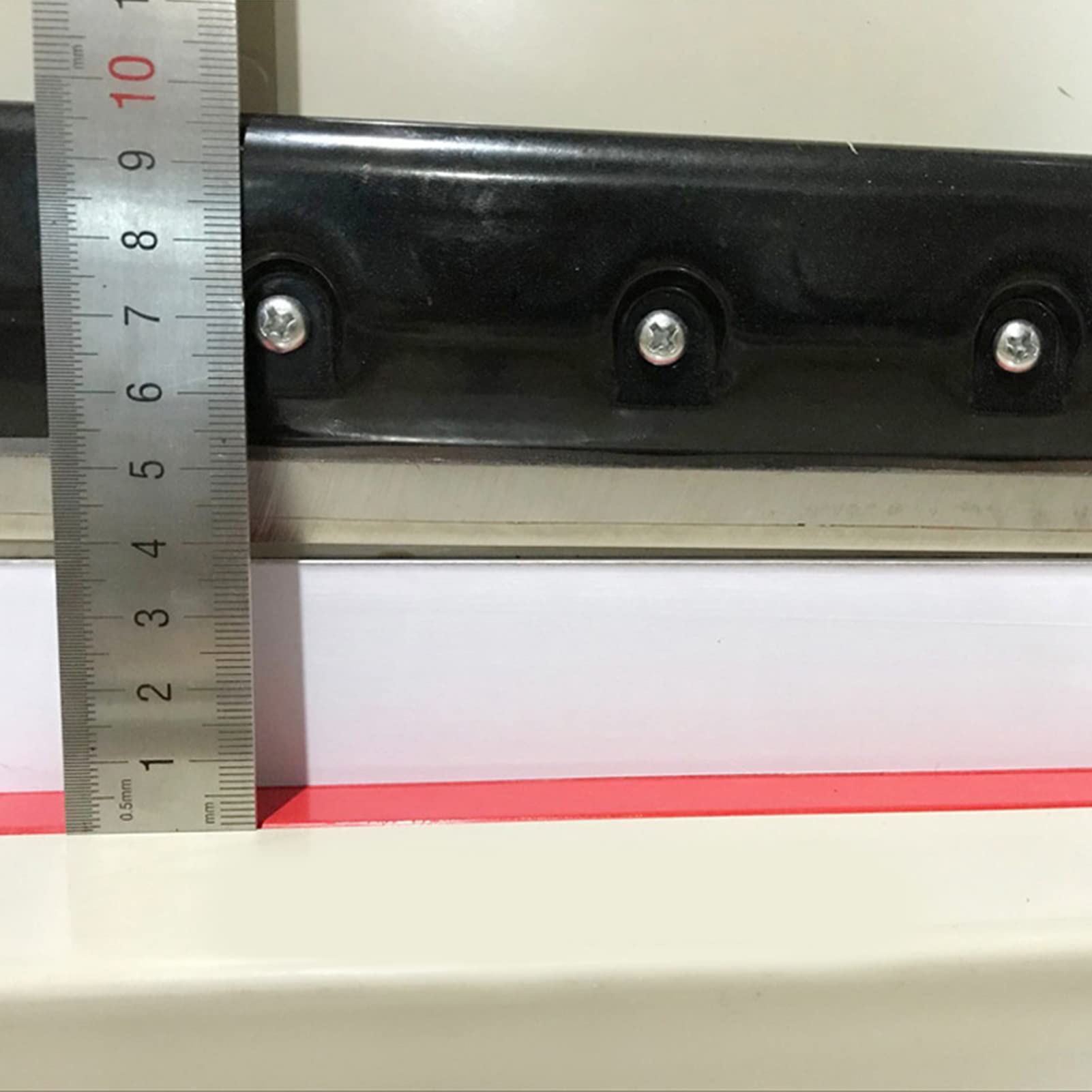 Tnfeeon Taglierina per Carta, Taglierina per Carta in Acciaio con Scala Millimetrica, Leva Oscillante per Taglio Accurato di Foto e Cartoncini, Allineamento Guidato da Pannello Trasparente per Album