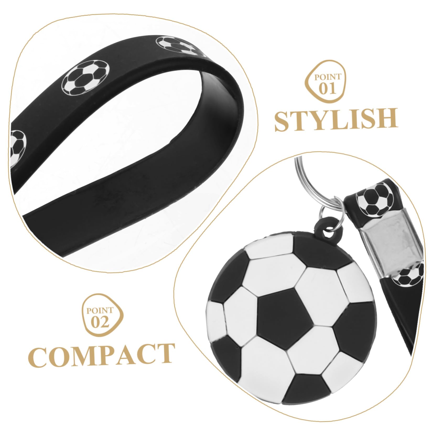 Abaodam Fußball Schlüsselanhänger Silikon Schlüsselketten Dekoration Für Taschen Rucksäcke Für Fußballfans Partys Weiße Schwarze