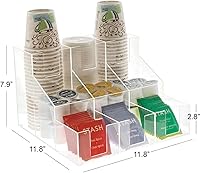 Vista 5 de OnDisplay Kona Kai - Organizador de acrílico para tazas, tapas, azúcar, cápsulas de café, té y más