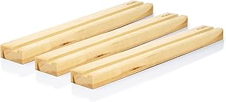 MÖNKE Vinyl Record Wall Mount - 3 Elegant Display Ledges Made from Solid Wood - This Vinyl Record Shelf Holds Single and Double LPs (Pine)