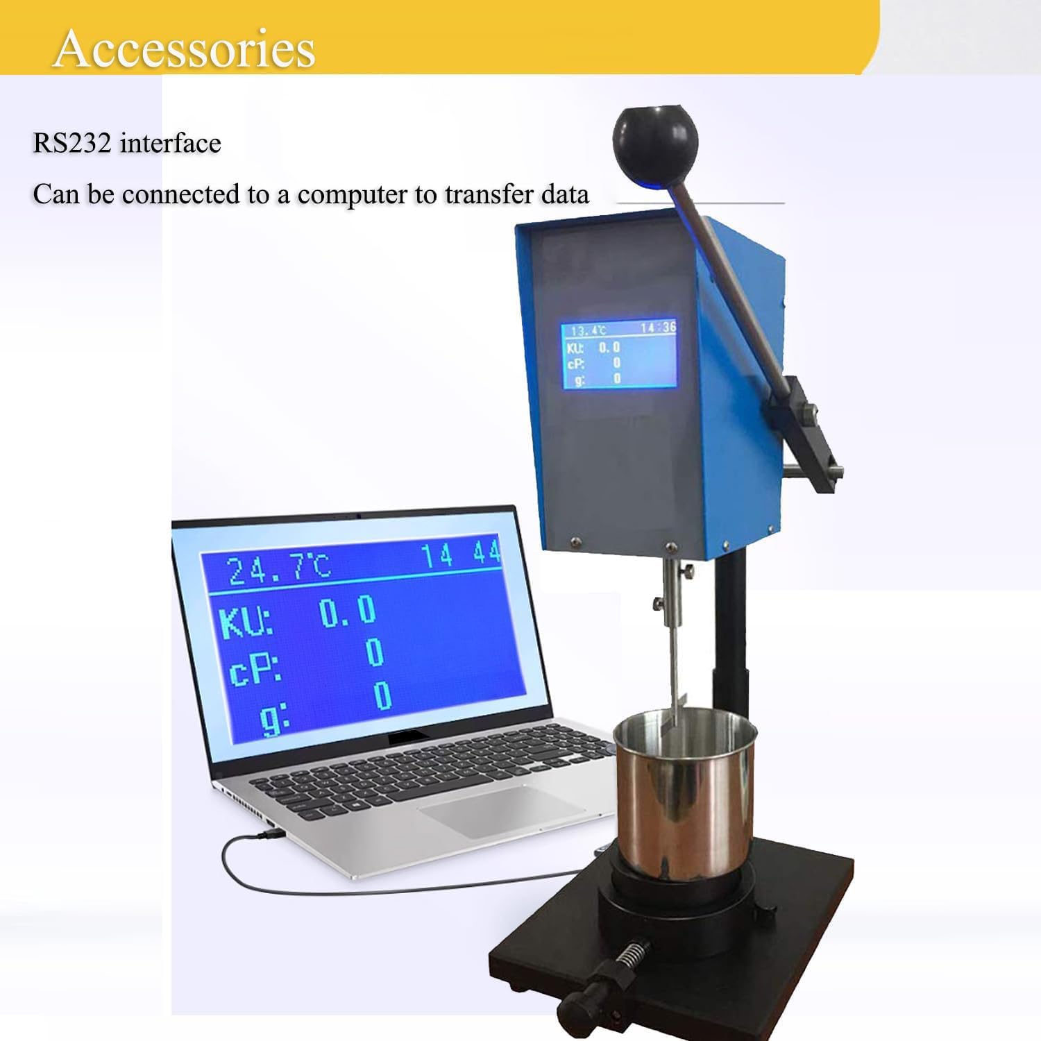 Stormer Viscosity Meter Stormer Viscometer Rotary Stormer Viscosimeter with Range 40.2~141.0KU 27cP-5250cP 32~1099g ASTM D562 Standards RS232 Interface Accuracy 1.50%