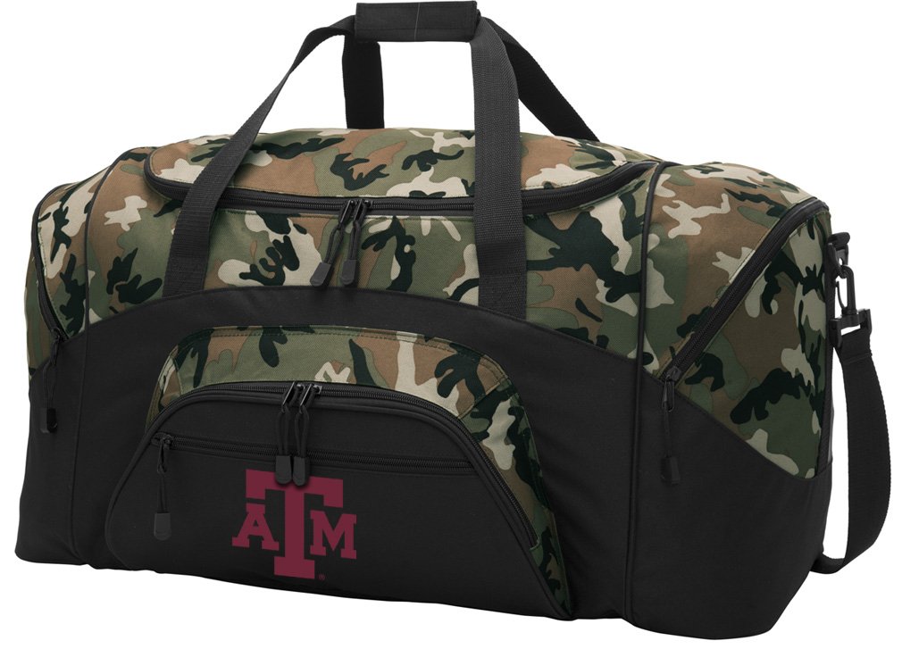 Texas A&M Duffel Bag - CAMO - Deluxe Texas A&M Suitcase or Sports Gear Bag
