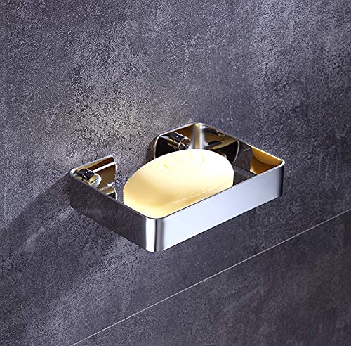 Image of JPS Stainless Steel 304 Grade Bathroom Soap Holder /Soap Stand /Soap Dish for Bathroom /Bathroom Accessories(Chrome Finish) - Made in India (Pack of 2)