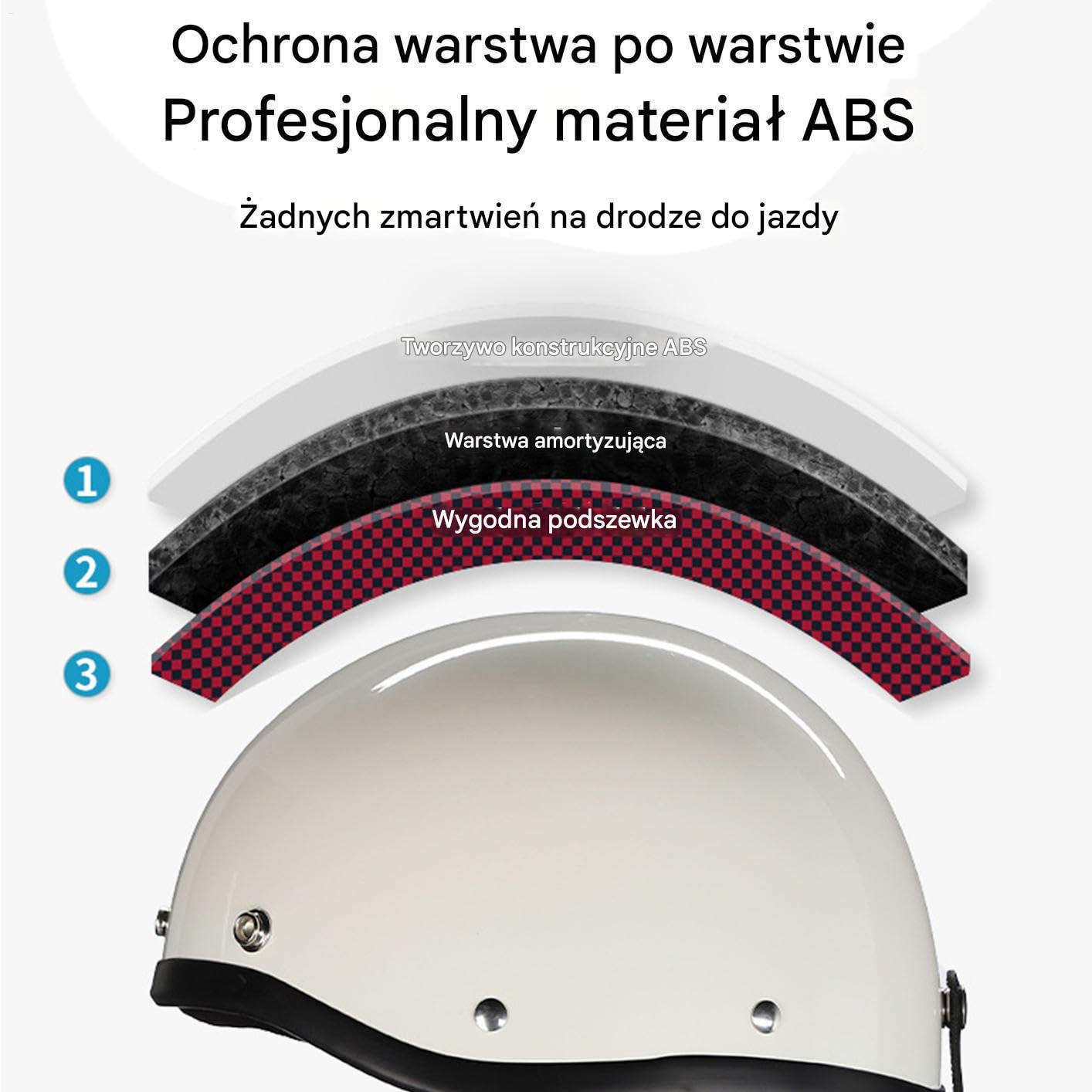 Motocyklowy Kask Półotwarty Kaski Dla Dorosłych Motocykli | Kapelusz Rowerowy Z Szybkim Zamkiem I Wentylacją Do Dojazdów Wyścigów Skuterów