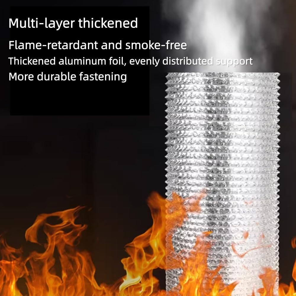 Aluminum Foil Dryer Vent Hose 16/14/12/10/8/6in High-Temperature HVAC Exhaust Vent Hose 4 Layer Flexible Ventilation Duct For Blower Exhaust Fan(2m(6ft),170mm(6.7"))