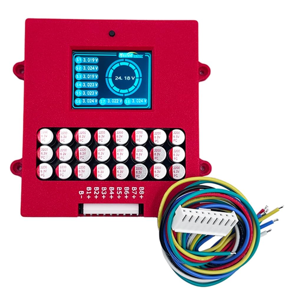 Balanceador Activo de Batería de Litio Lifepo4 8S con Pantalla de Voltaje TFT, Comprobador de Voltaje de Batería 4S 6s 5a, Ecualizador de Transferencia de Energía