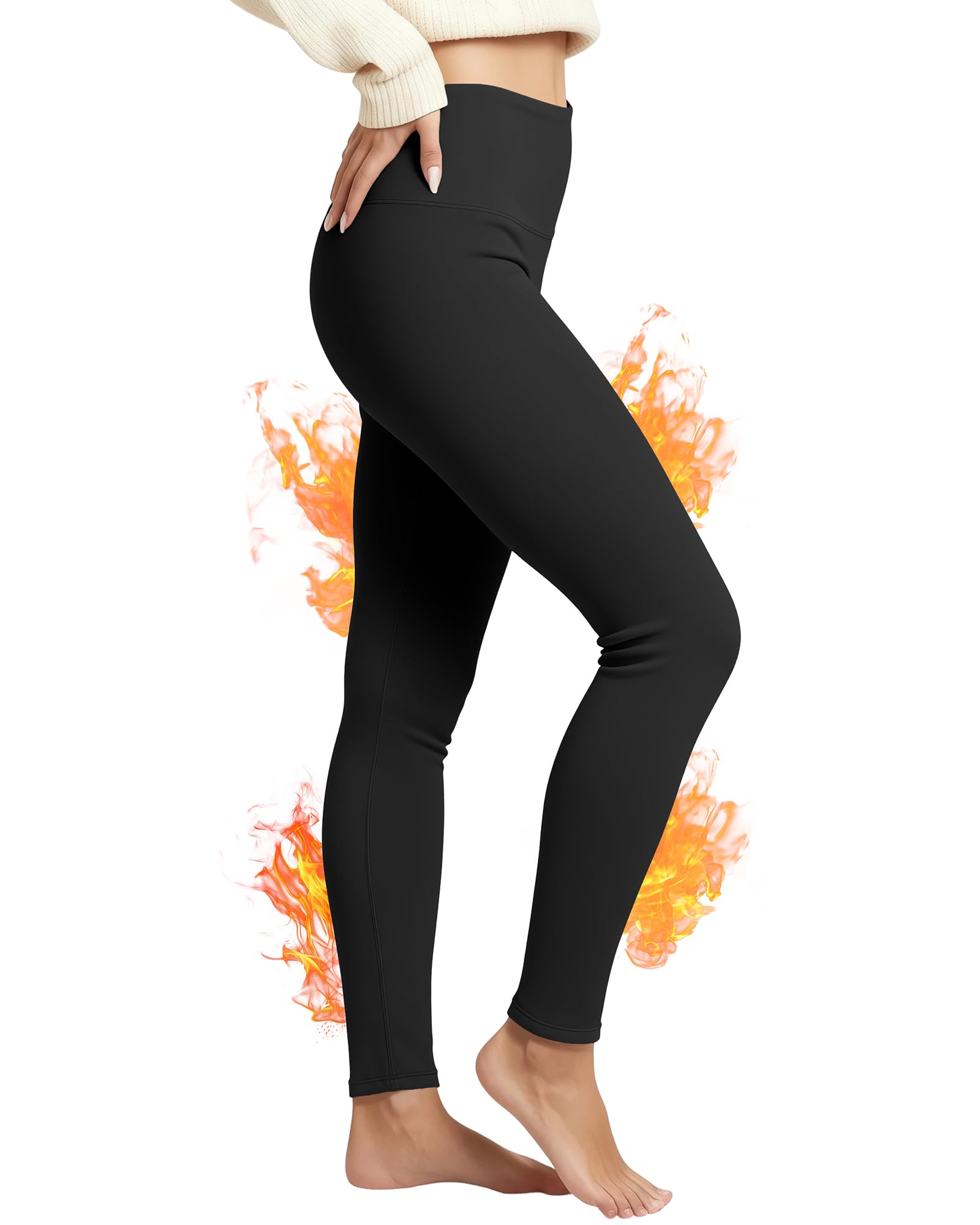 FlexVie Thermo Leggings Damen Winter Gefüttert – Extra Dickes Fleecefutter, Hohe Taille, Blickdicht & Dehnbar, Warme Thermohose für Alltag & Outdoor