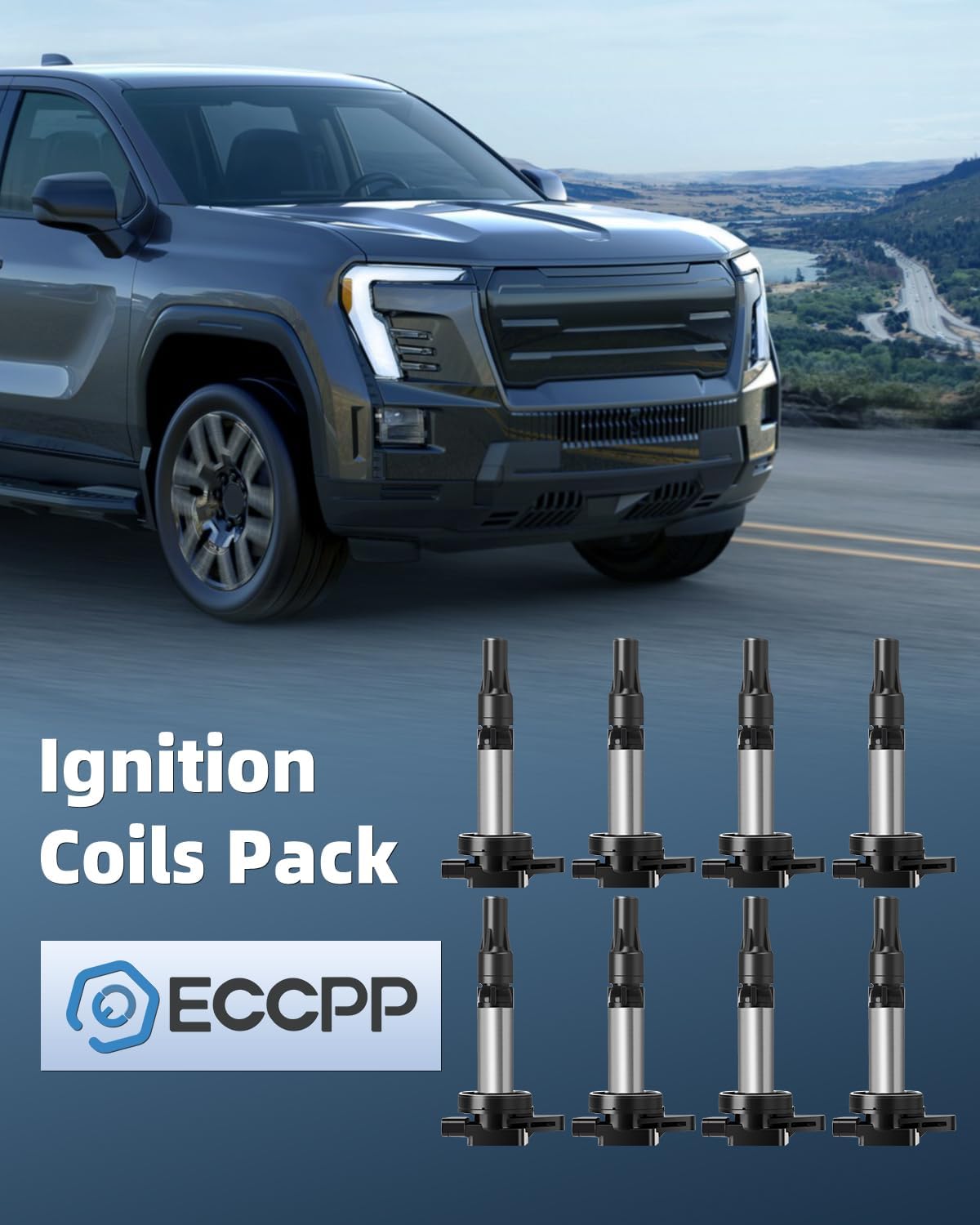 ECCPP Pack of 8 Ignition Coils for Land Rover V8 4.2L 03-09 for Jaguar XF/ XJ8/ XJR/XK/ XK8/ XKR/S-Type/Super/Vanden Plas UF519 C1427 UF533 C1678