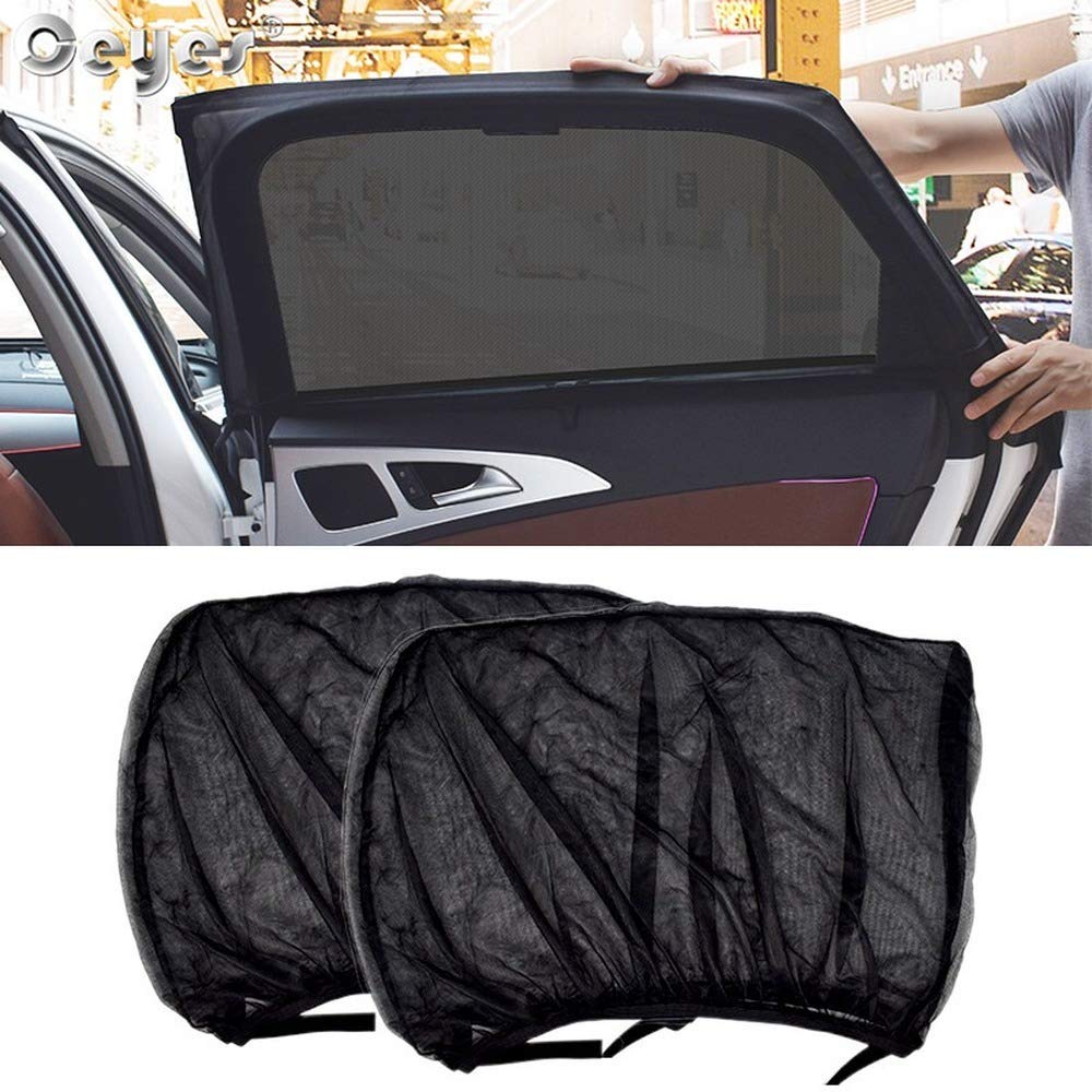 JANGNUO Car Sun Visor Window Ceyes 2pcs Car Styling Accessories Sun Shade Auto UV Protect Curtain Side Window Sunshade Mesh Sun Visor Protection Window Films